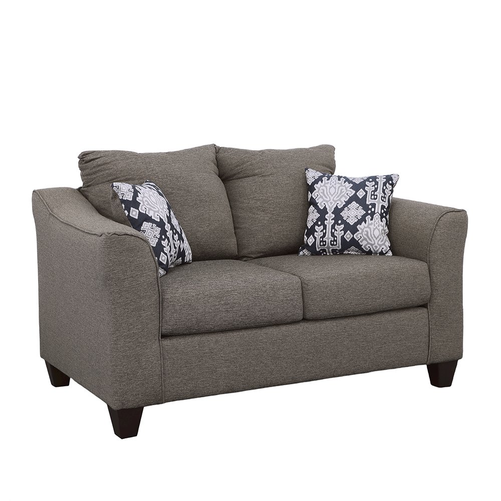 Salizar Upholstered Flared Arm Loveseat Charcoal Grey. Picture 2