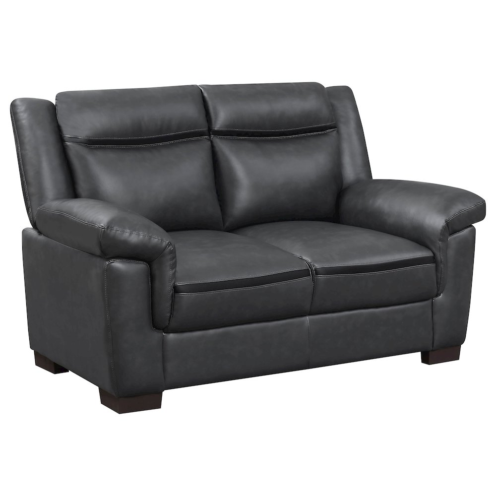 Arabella Upholstered Padded Arm Loveseat Grey. Picture 2