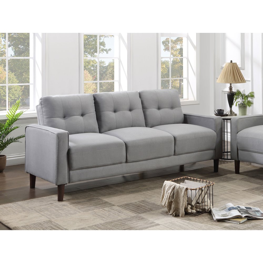 Bowen Upholstered Track Arm Tufted Sofa Grey. Picture 10