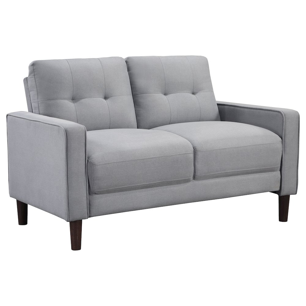 Bowen Upholstered Track Arm Tufted Loveseat Grey. Picture 2