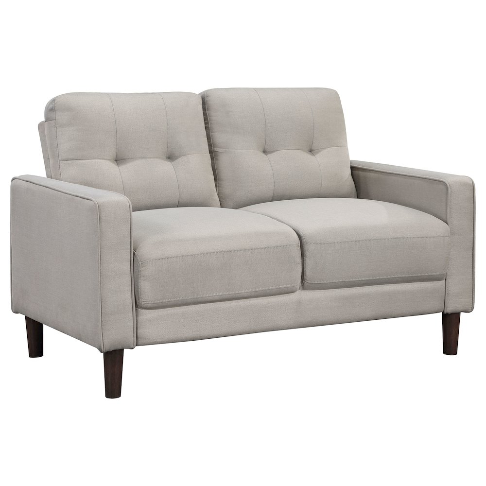 Bowen Upholstered Track Arm Tufted Loveseat Beige. Picture 2