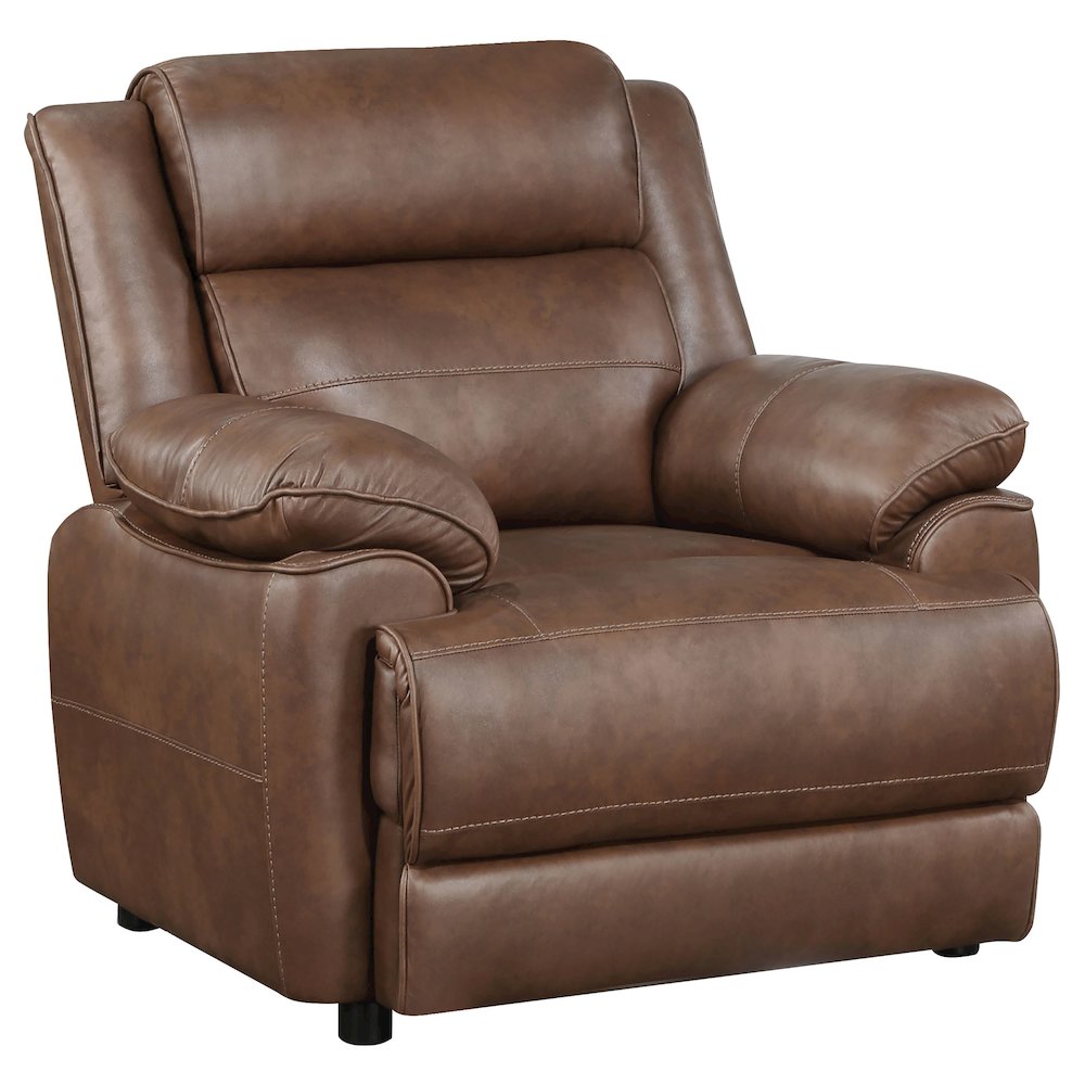 Ellington Upholstered Padded Arm Accent Chair Dark Brown. Picture 2