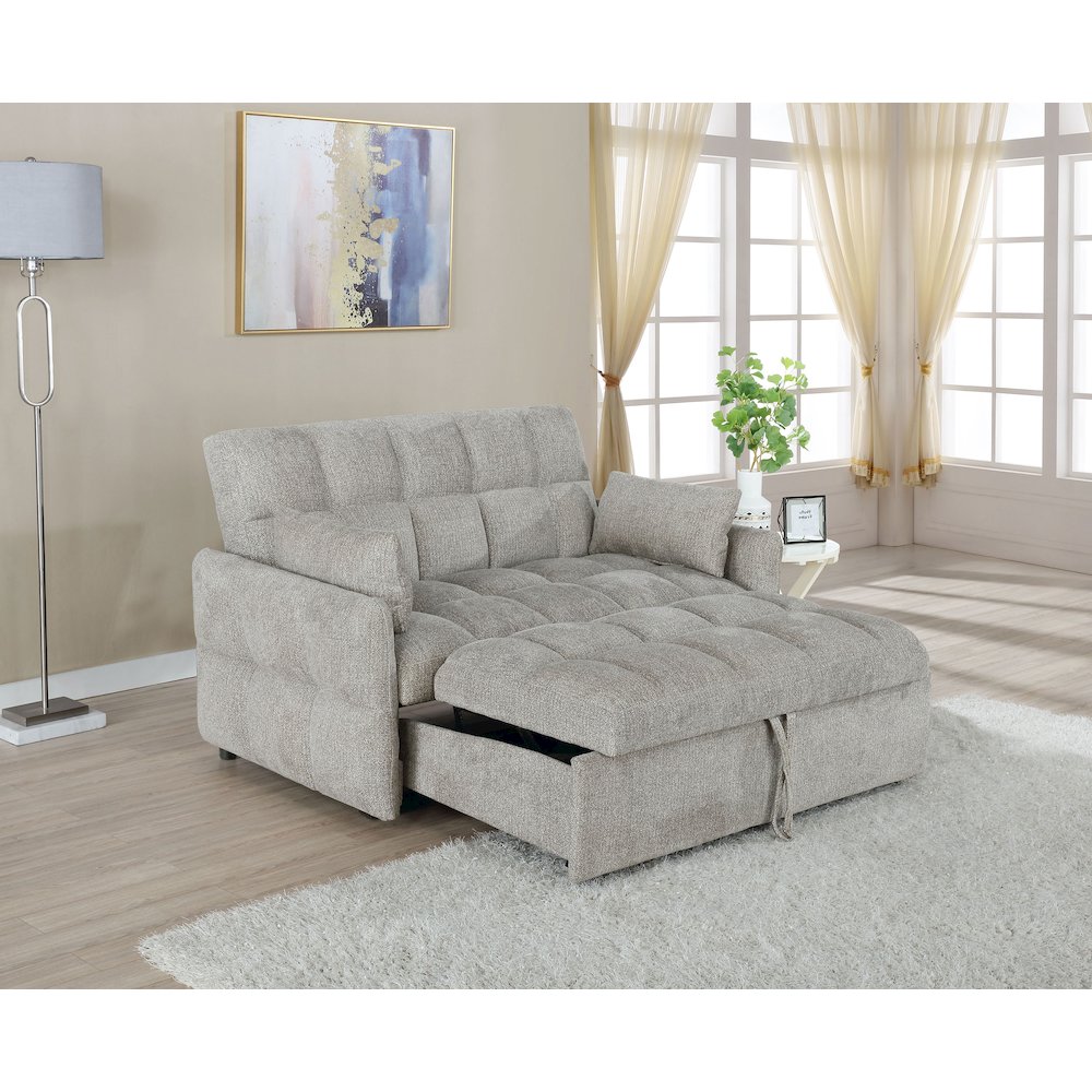 Cotswold Upholstered Convertible Sleeper Sofa Bed Light Grey. Picture 7