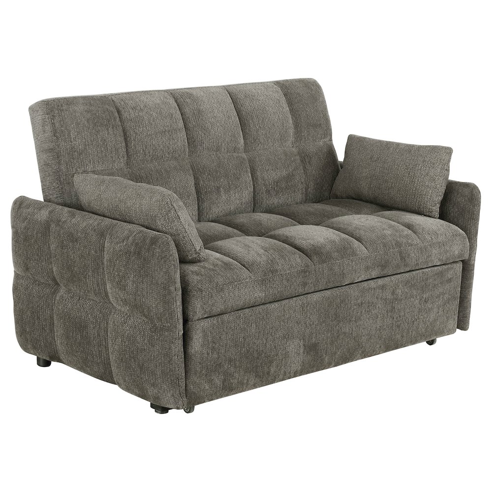 Cotswold Upholstered Convertible Sleeper Sofa Bed Dark Grey. Picture 2
