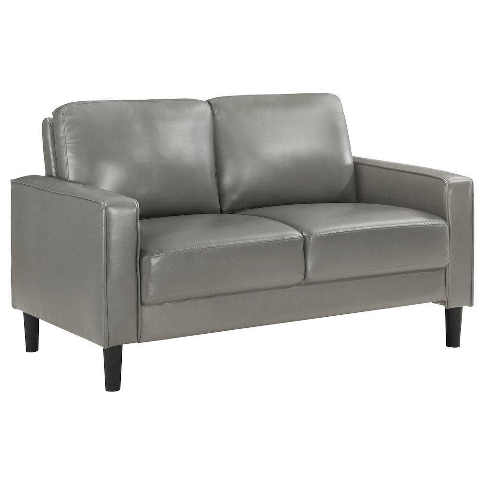 Ruth Upholstered Track Arm Loveseat Grey. Picture 2