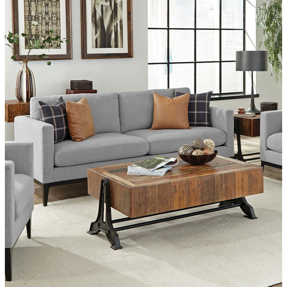 Apperson Upholstered Track Arm Sofa Light Grey. Picture 11