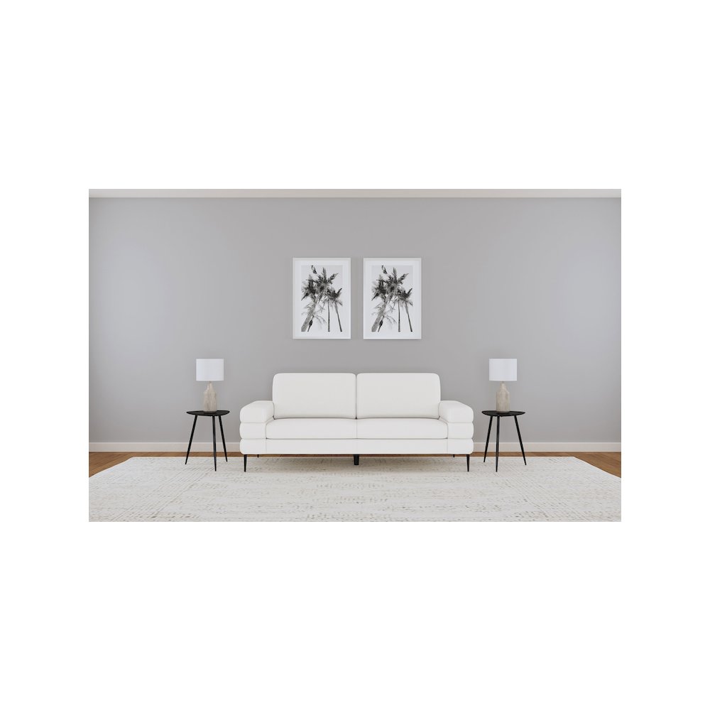 Jessel Chenille Upholstered Track Arm Sofa Ivory. Picture 10