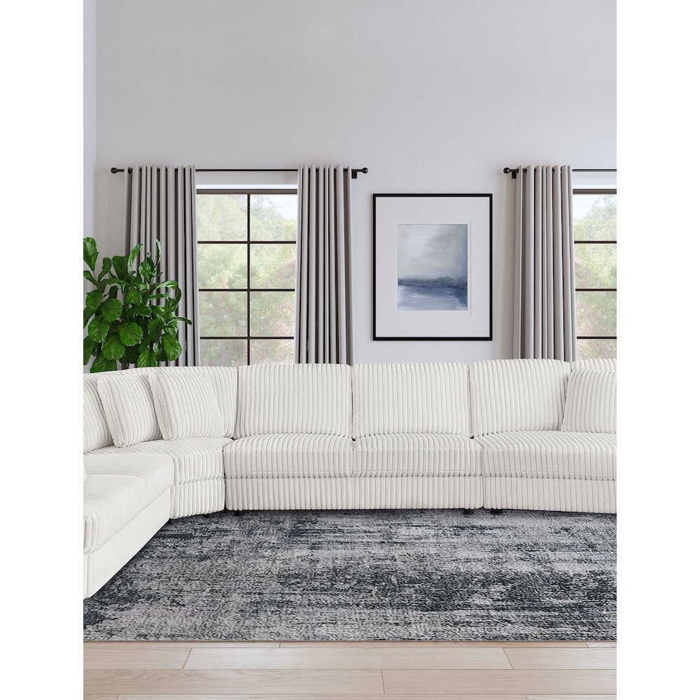 Emberson Upholstered Armless Loveseat Ivory. Picture 10