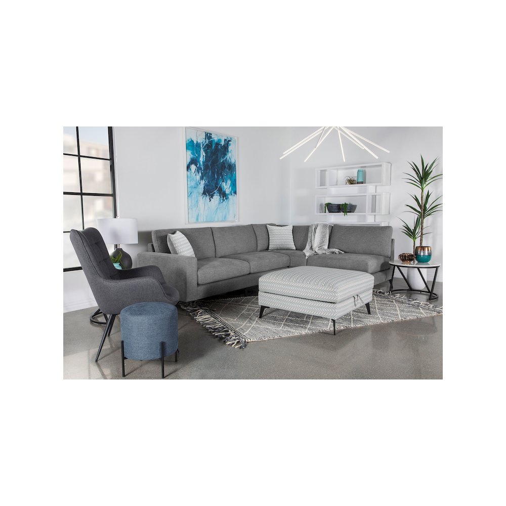 Clint Square Upholstered Tufted Storage Ottoman Aloe. Picture 6