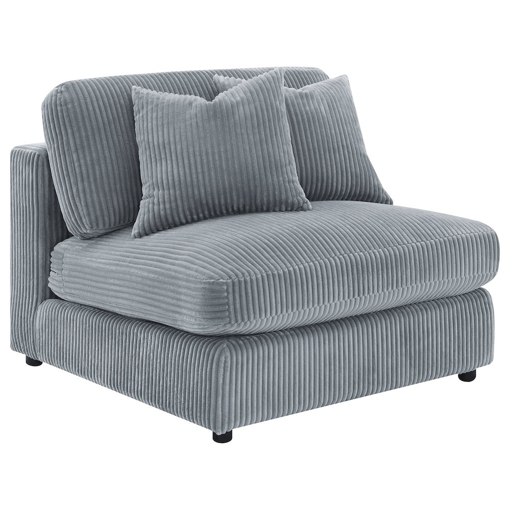 Blaine Upholstered Armless Chair Fog. Picture 2