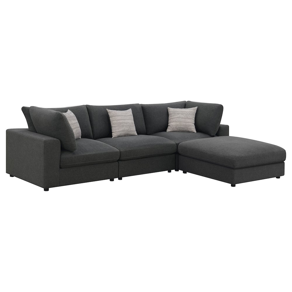 Serene 4-piece Upholstered Modular Sectional Sofa Charcoal. Picture 2