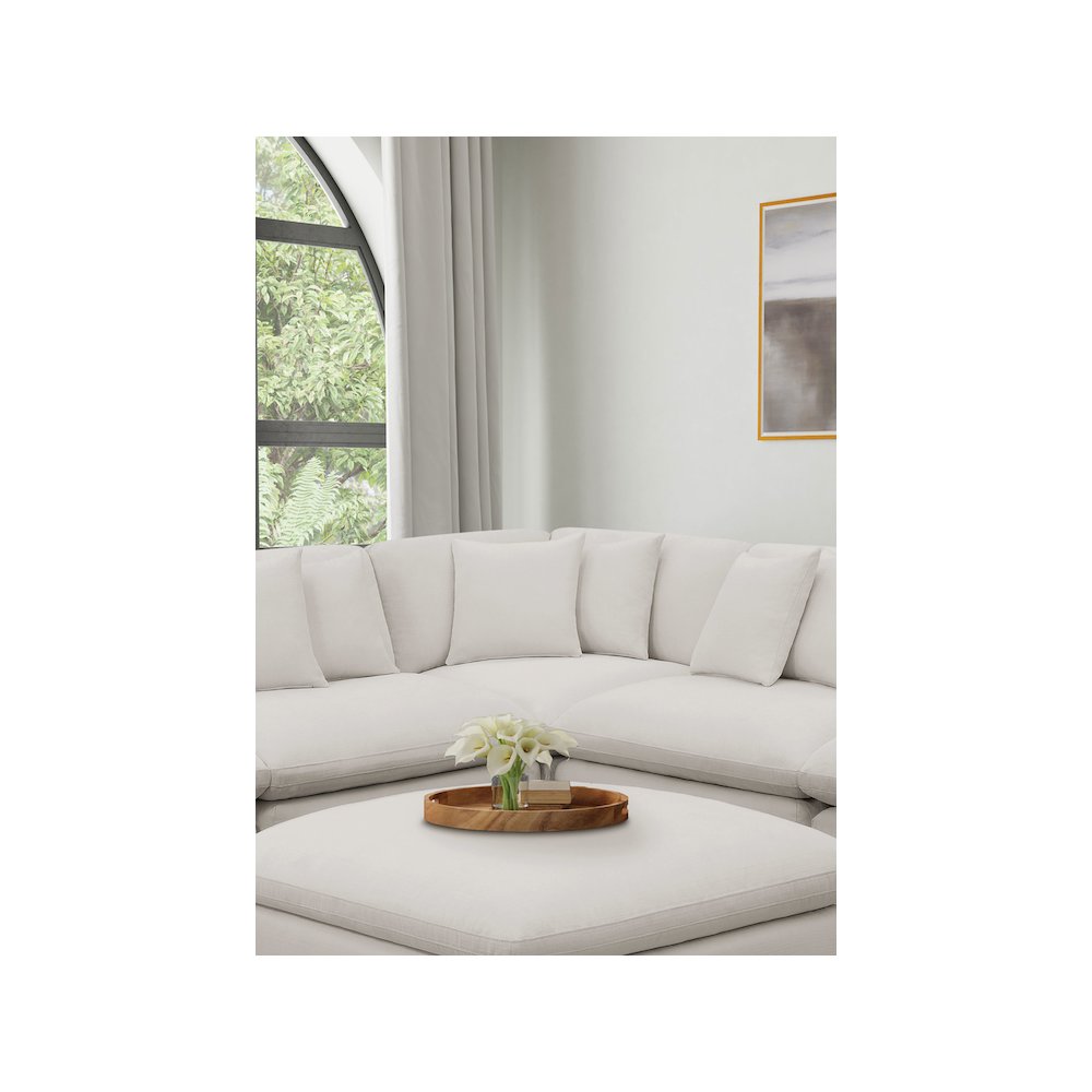 Hobson Upholstered Corner Ivory. Picture 9