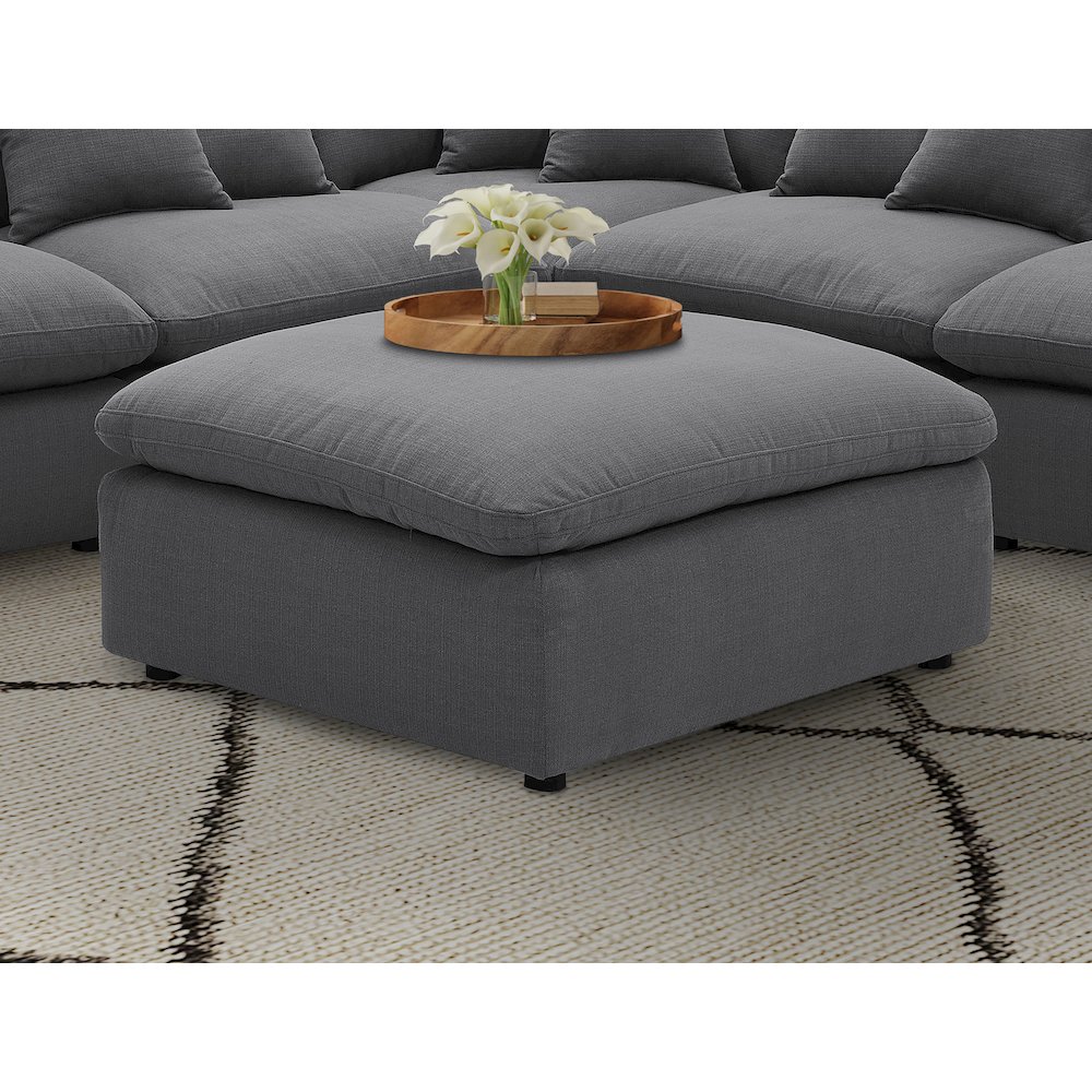 Hobson Square Upholstered Ottoman Charcoal. Picture 6