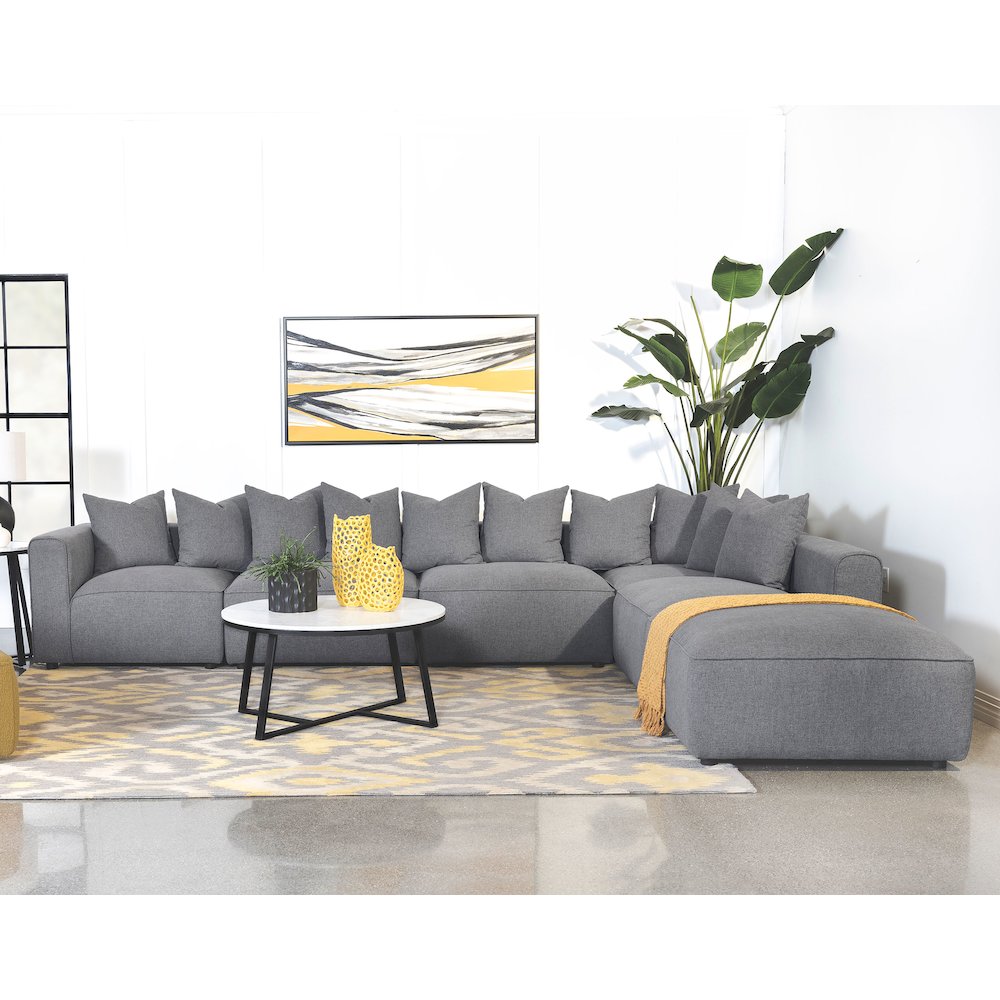 Jennifer 6-piece Upholstered Modular Sectional Grey. Picture 13