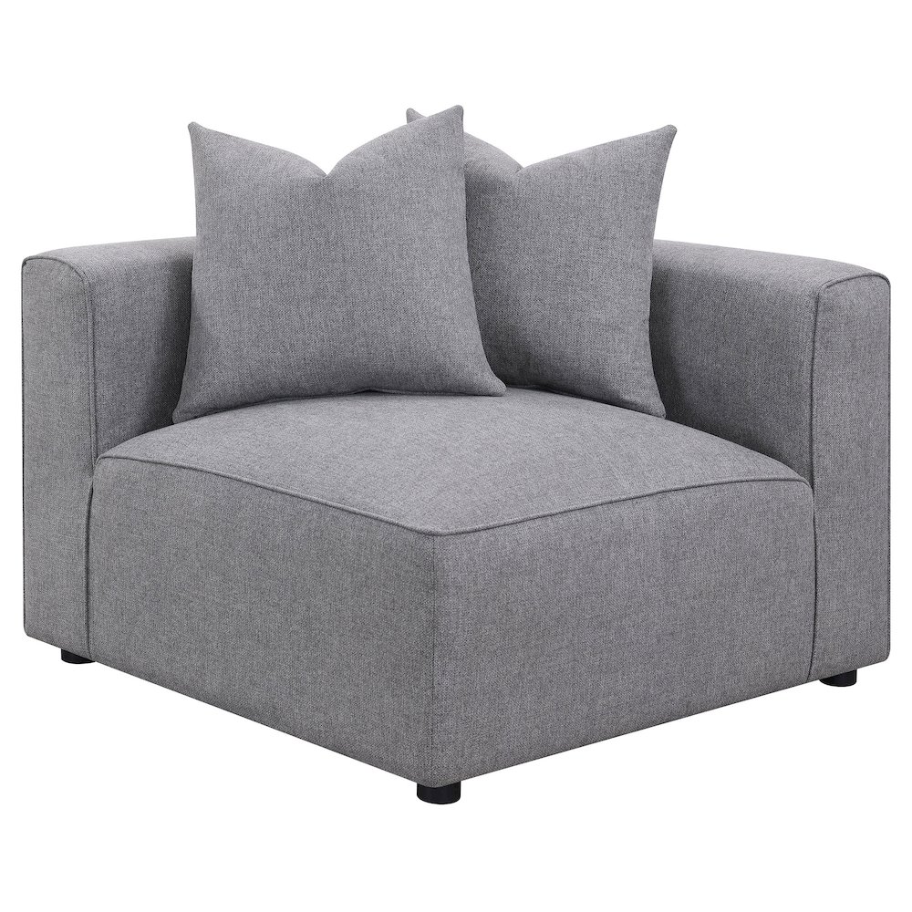 Jennifer Upholstered Corner Chair Grey. Picture 3