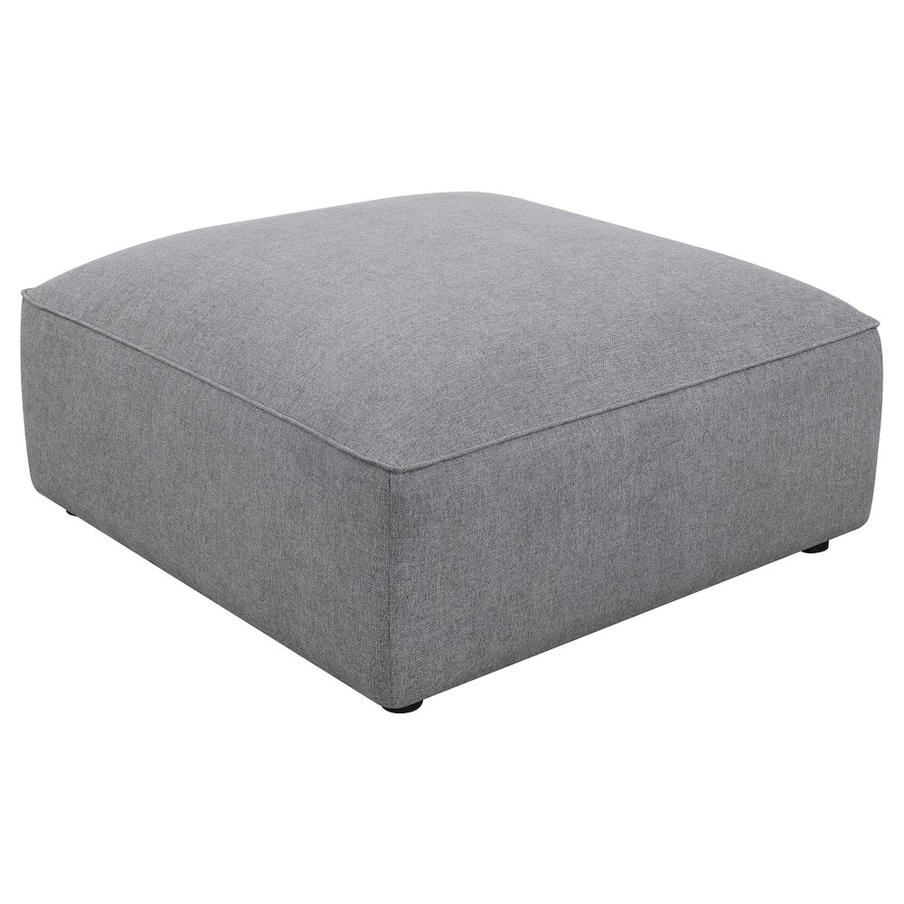Jennifer Square Upholstered Ottoman Grey. Picture 2