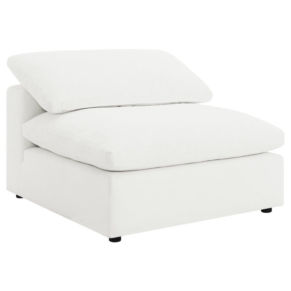 Raleigh Boucle Upholstered Armless Chair Ivory. Picture 2