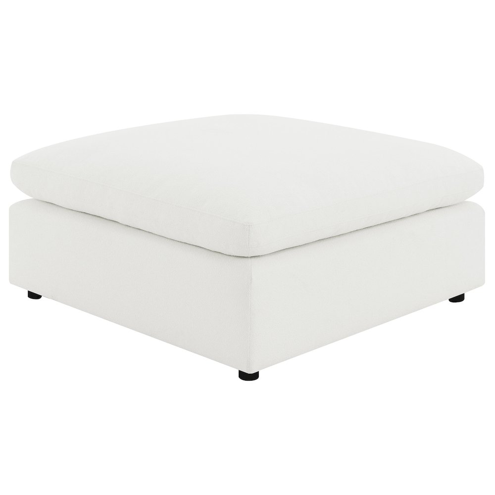 Raleigh Boucle Upholstered Ottoman Ivory. Picture 2