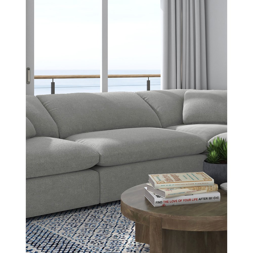 Raleigh Boucle Upholstered Armless Chair Grey. Picture 13