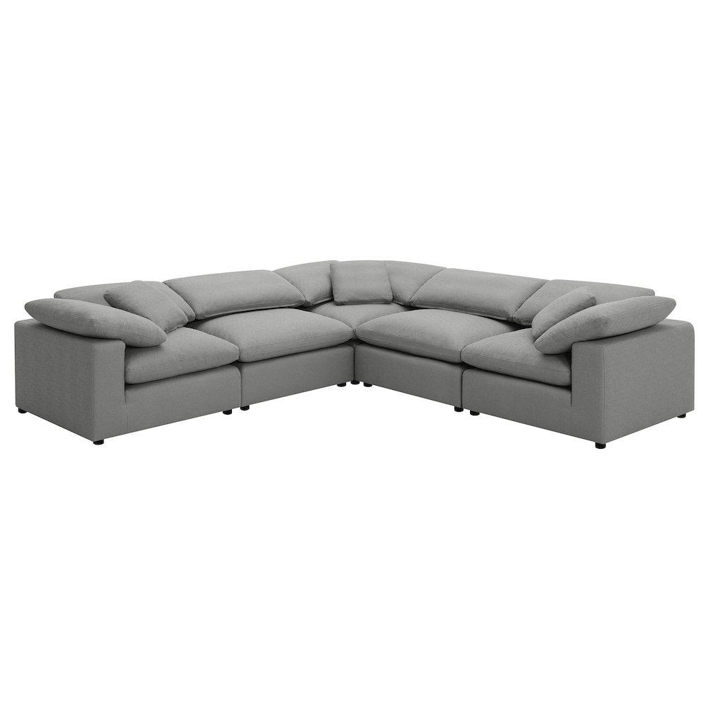 Raleigh 5-piece Boucle Upholstered Modular Sectional Grey. Picture 2