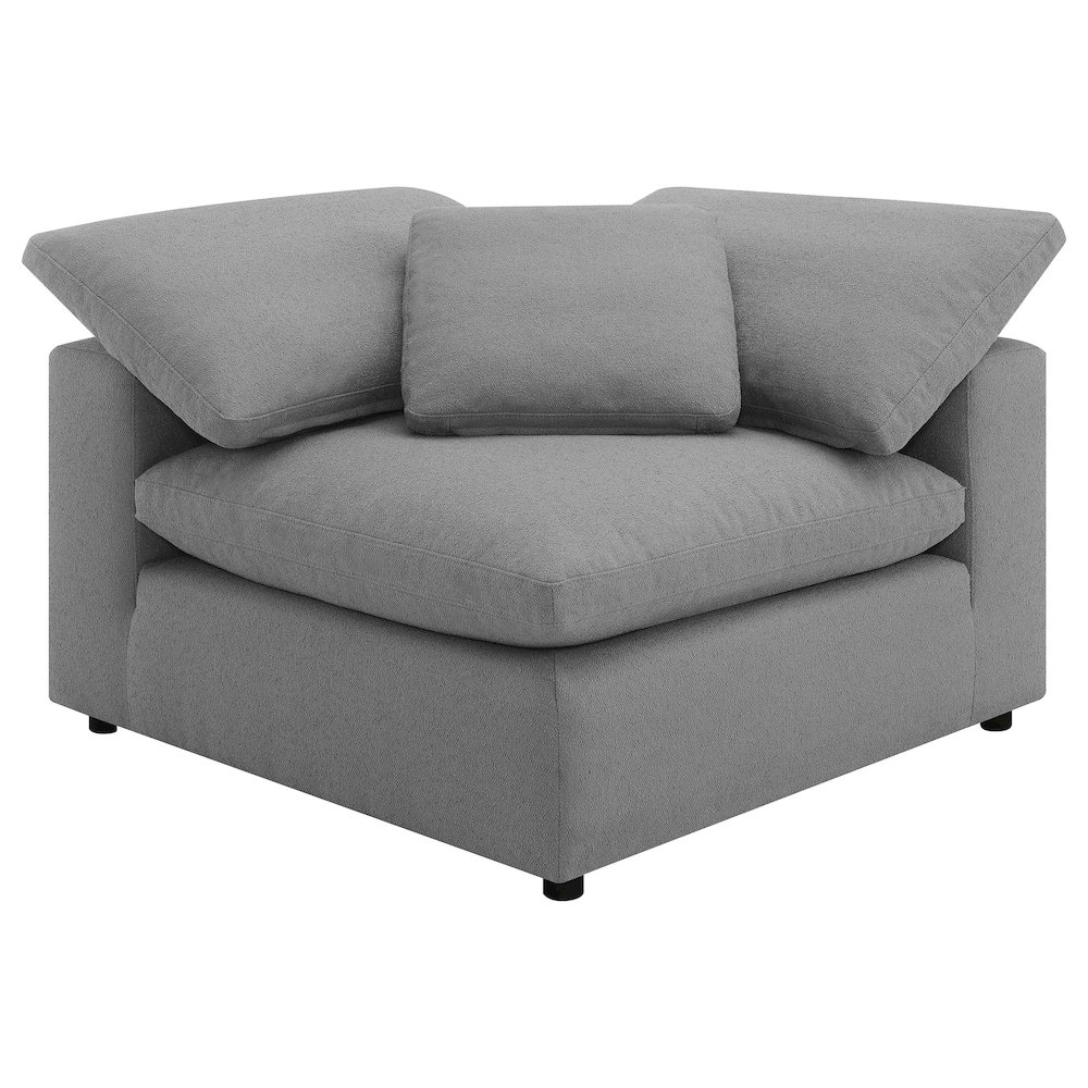 Raleigh Boucle Upholstered Corner Chair Grey. Picture 4