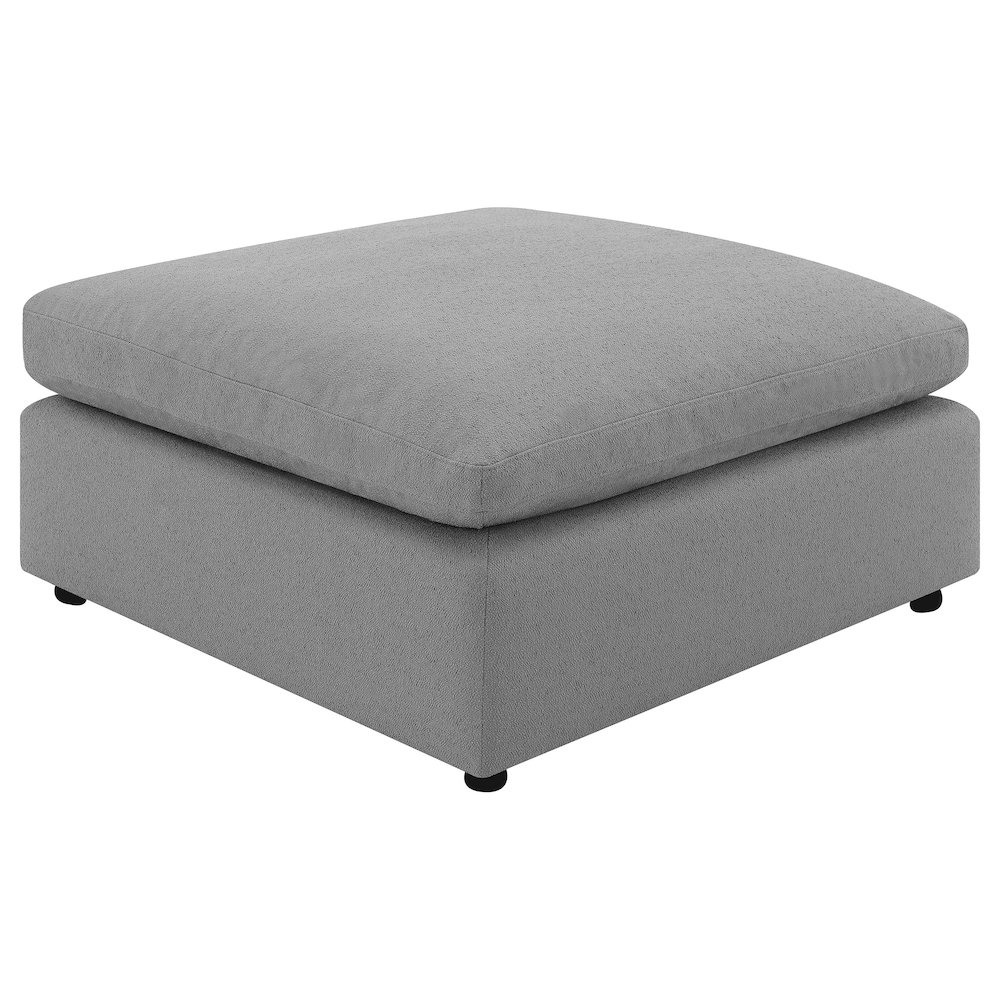 Raleigh Boucle Upholstered Ottoman Grey. Picture 2