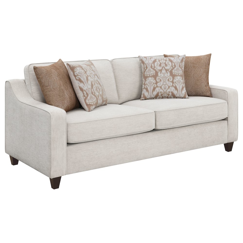 Christine Upholstered Sloped Arm Sofa Beige. Picture 2