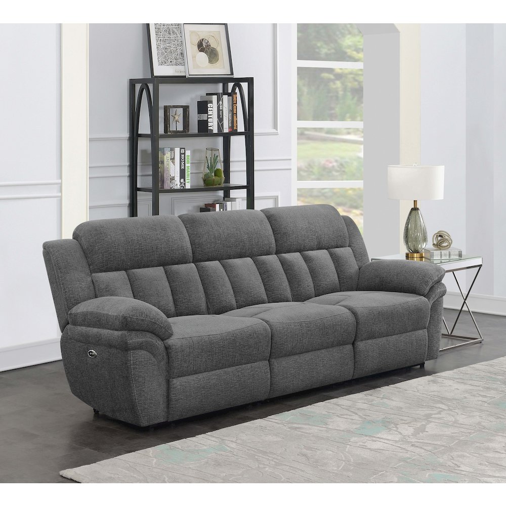 Bahrain Upholstered Power Sofa Charcoal. Picture 2
