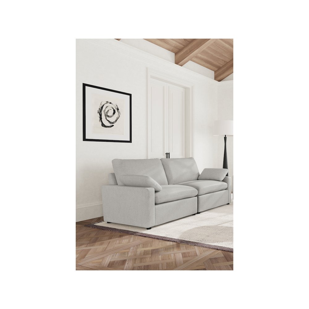 Collins Modular Power Loveseat Grey. Picture 9