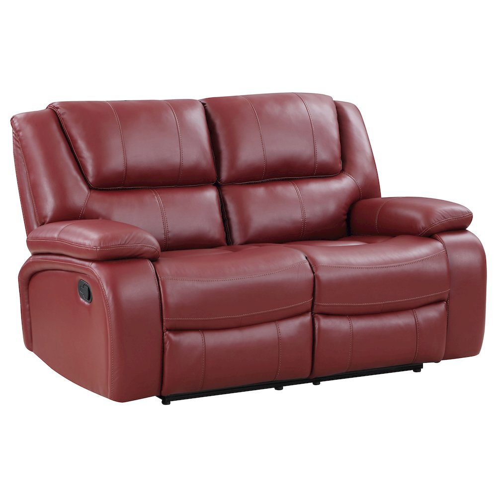 Camila Upholstered Motion Reclining Loveseat Red. Picture 2