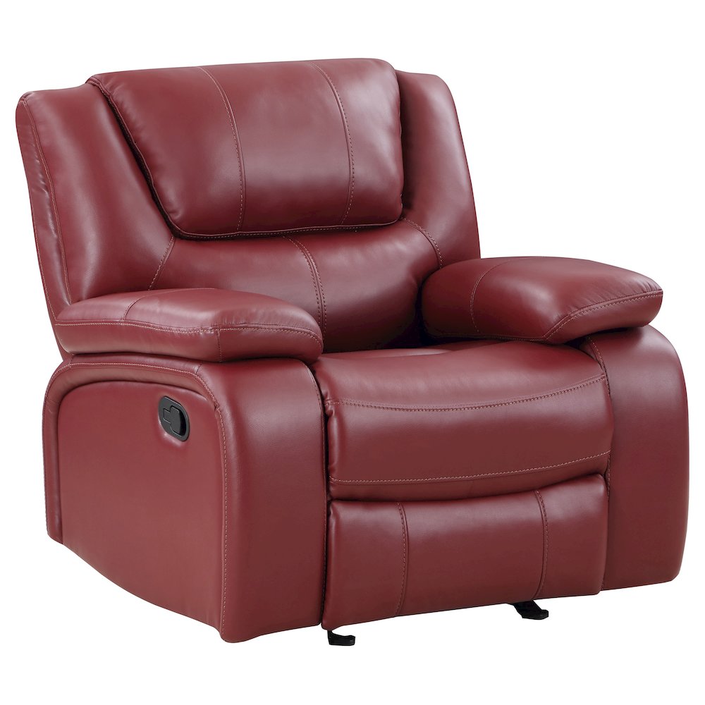Camila Upholstered Glider Recliner Chair Red. Picture 2