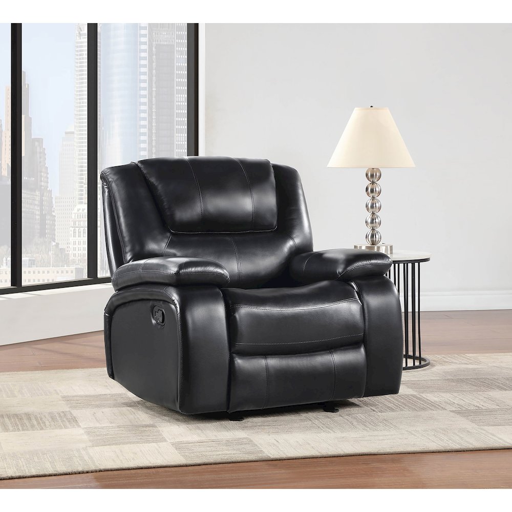 Camila Upholstered Glider Recliner Chair Black. Picture 8