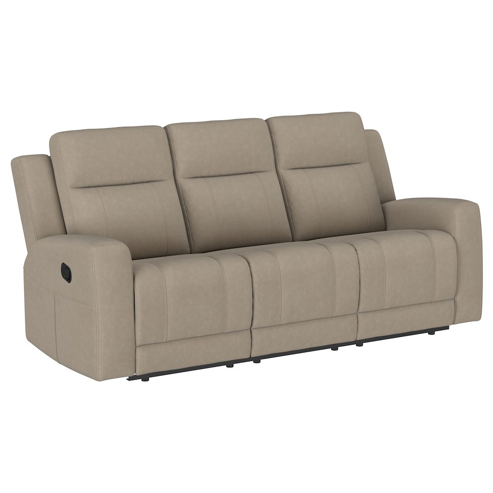 Brentwood Upholstered Motion Reclining Sofa Taupe. Picture 2