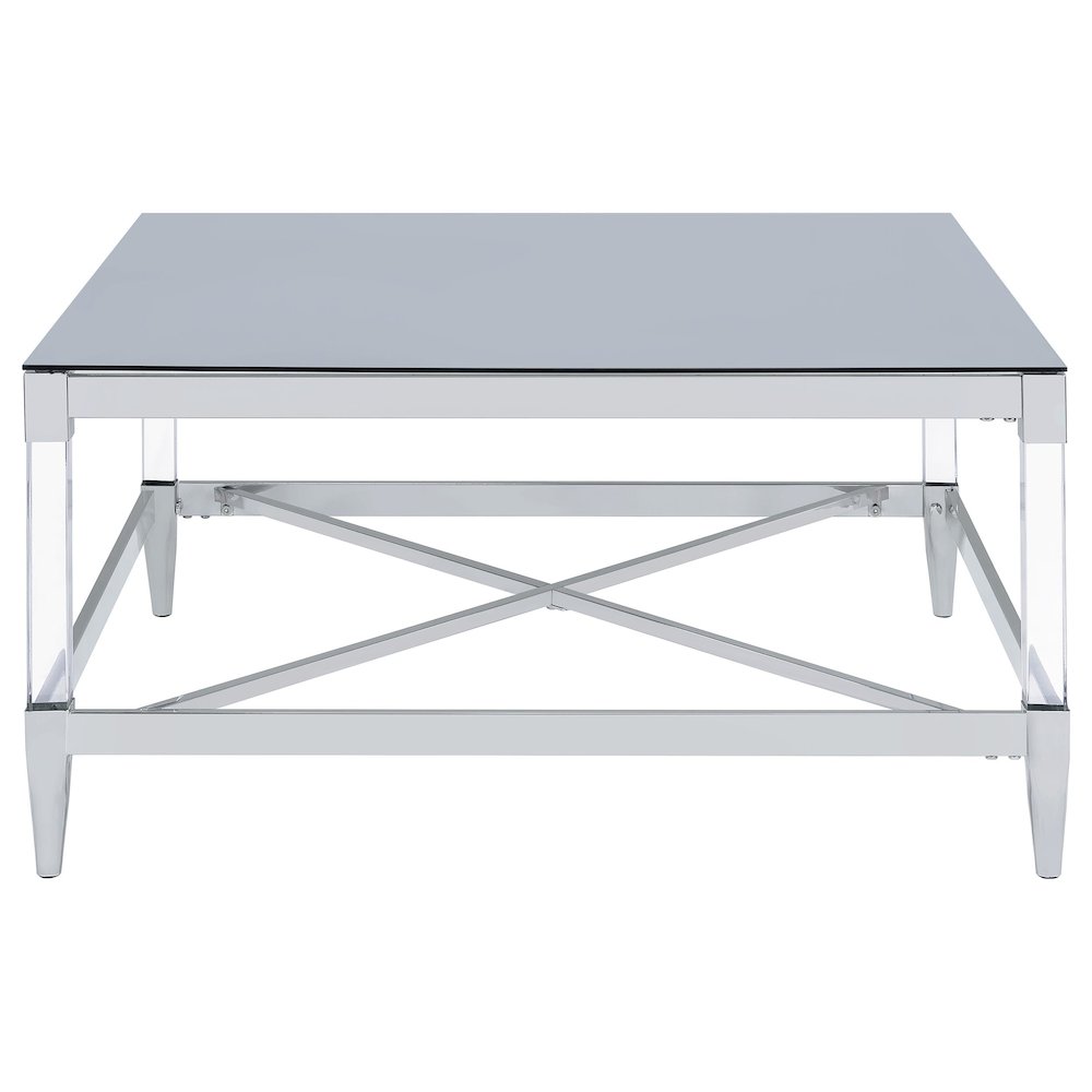 Lindley 3-piece Square Coffee and End Table Set Chrome. Picture 8