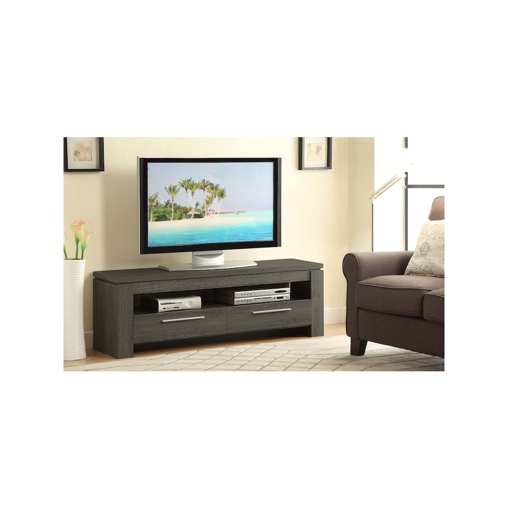 Elkton 2-drawer Engineered Wood 59" TV Stand Weathered Grey. Picture 4