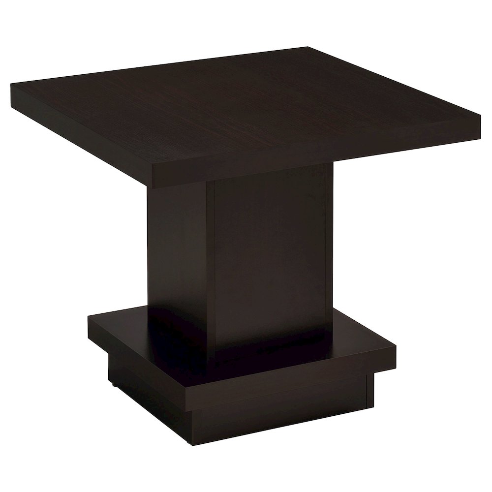Reston Square Engineered Wood Side End Table Cappuccino. Picture 2