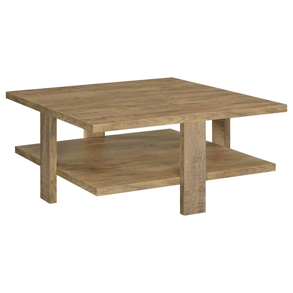 Dawn Square Engineered Wood Coffee Table Mango Brown. Picture 2