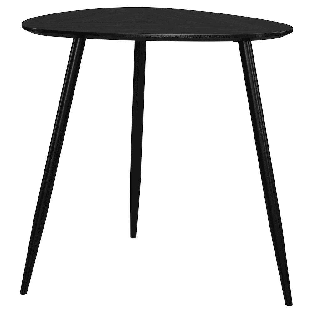 Odessa Triangular Solid Wood End Table Black. Picture 2