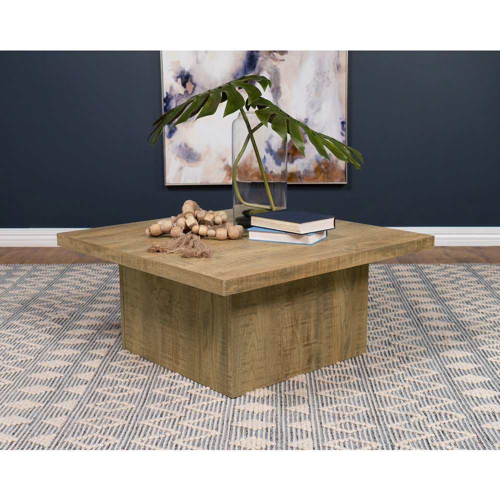 Devar Square Engineered Wood Coffee Table Mango Brown. Picture 6