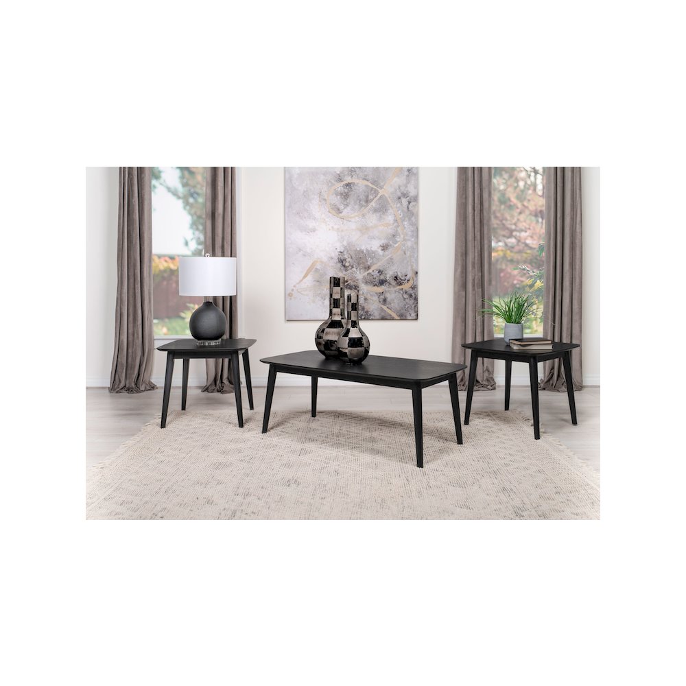 Radley 3-piece Rectangular Coffee Table Set Black. Picture 10