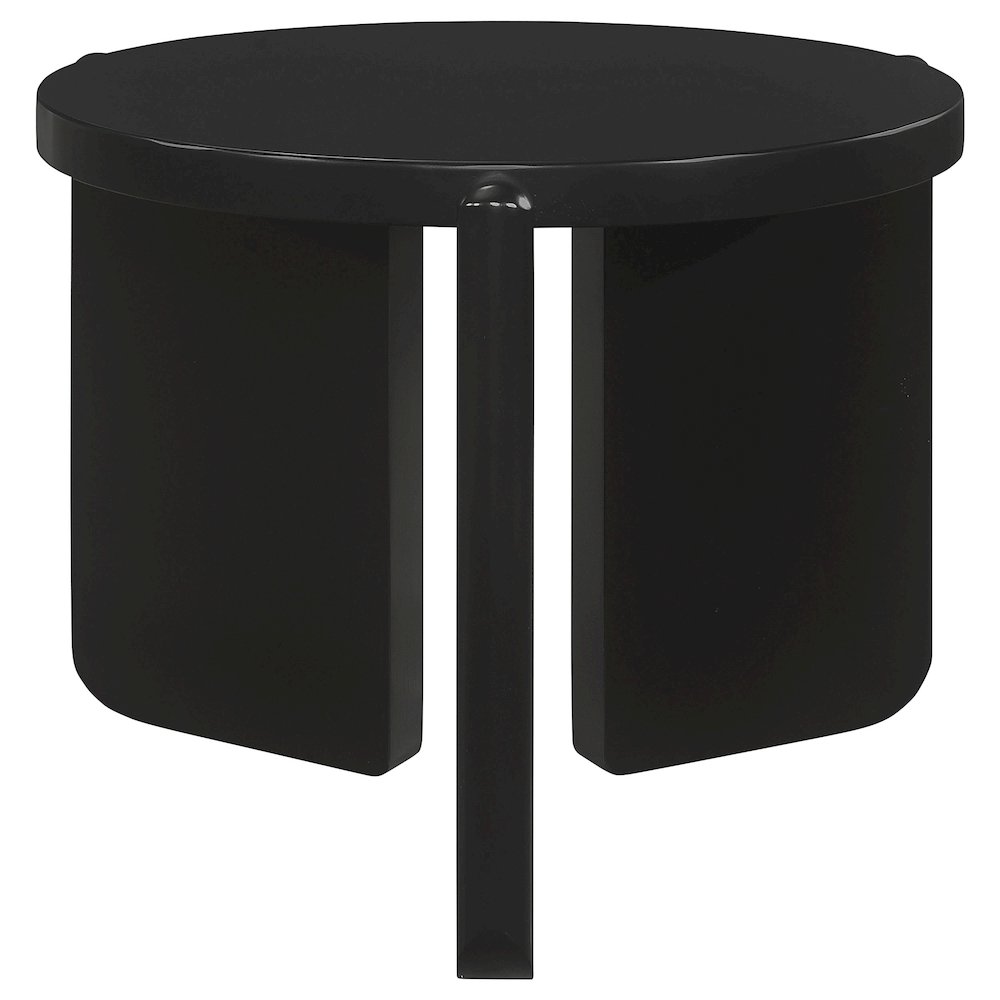 Cordova Round Solid Wood End Table Black. Picture 2