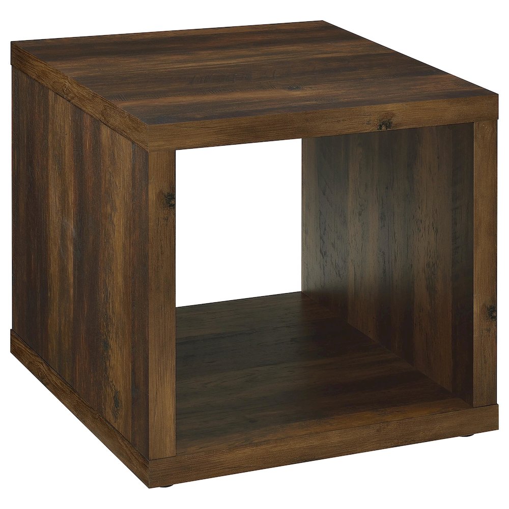 Frisco Square Engineered Wood Side End Table Dark Pine. Picture 2