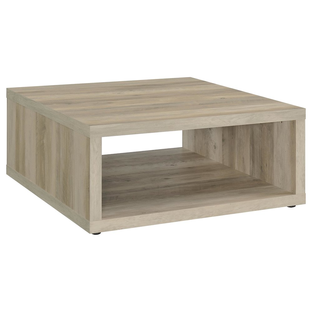 Frisco Square Engineered Wood Coffee Table Distressed Pine. Picture 2