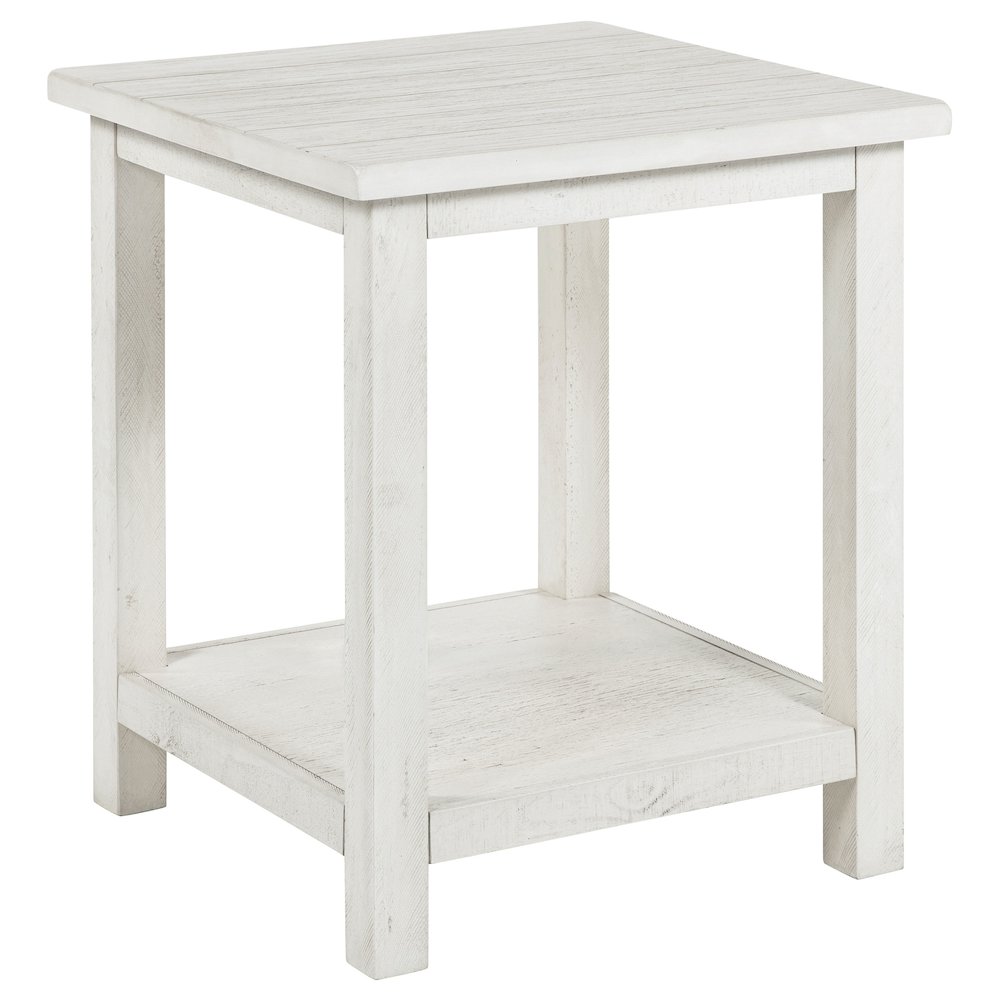 Payne Wood End Table with Shelf White. Picture 2