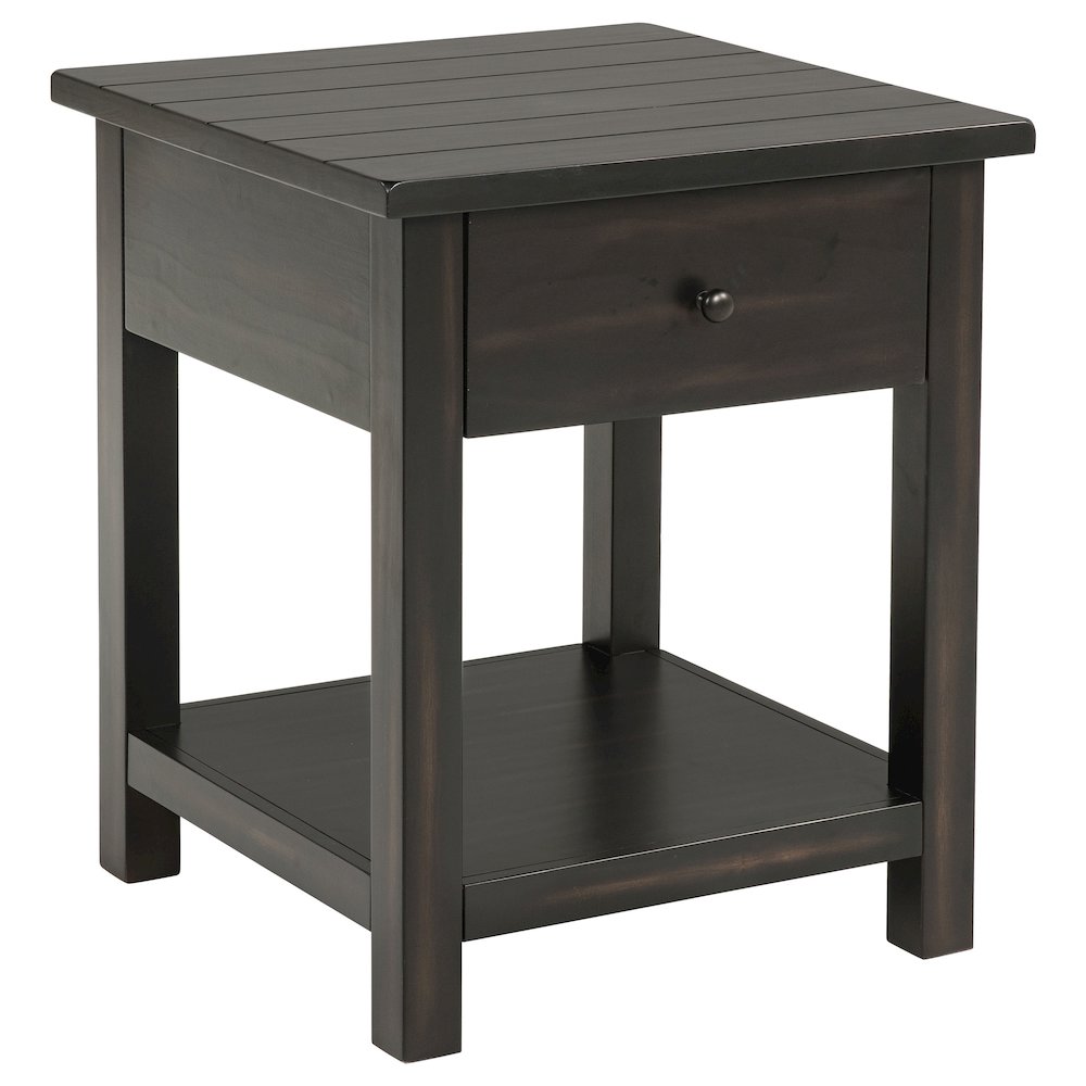 Payne 1-drawer Wood End Table with Shelf Java. Picture 2