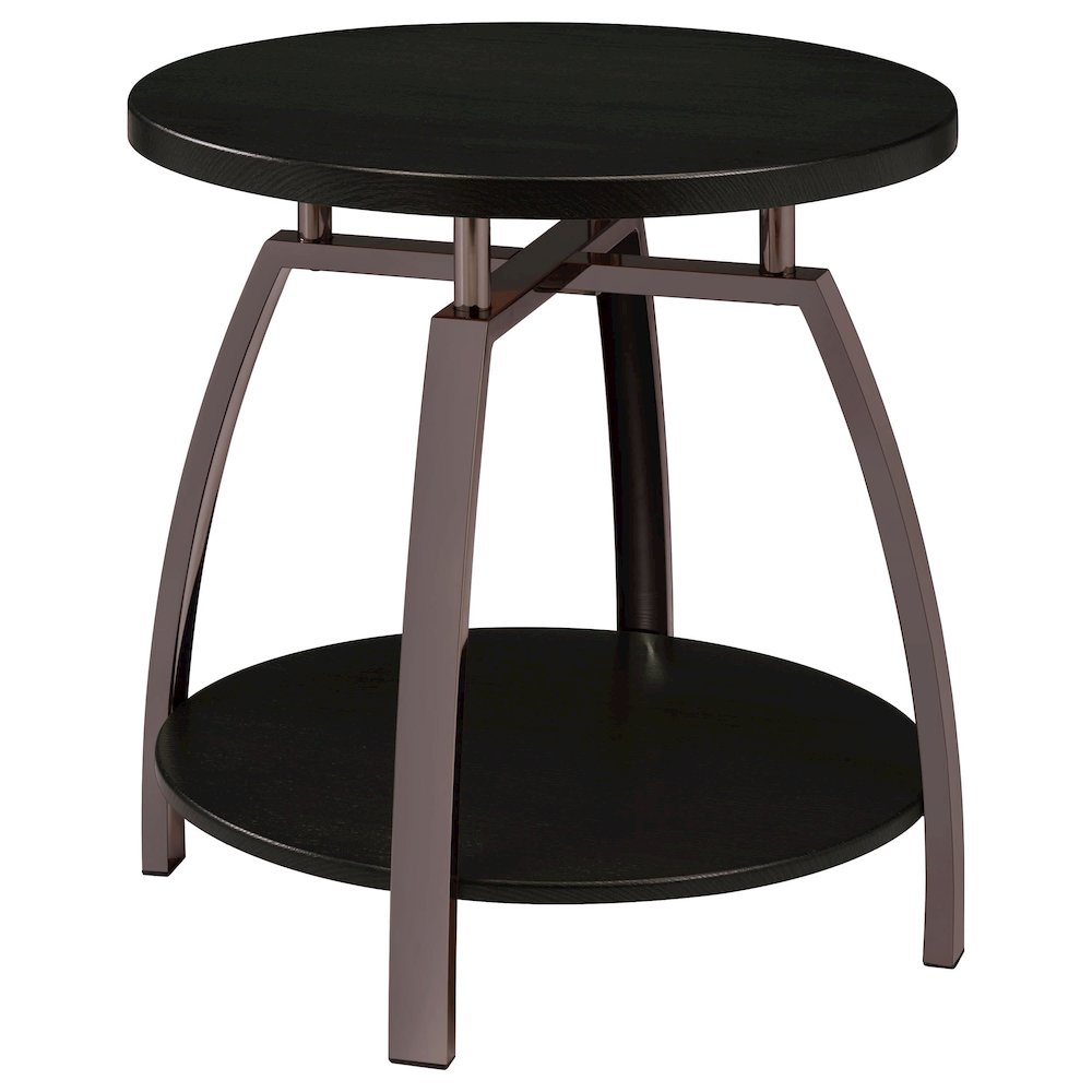 Dacre 3-piece Round Coffee and End Table Set Dark Charcoal. Picture 4