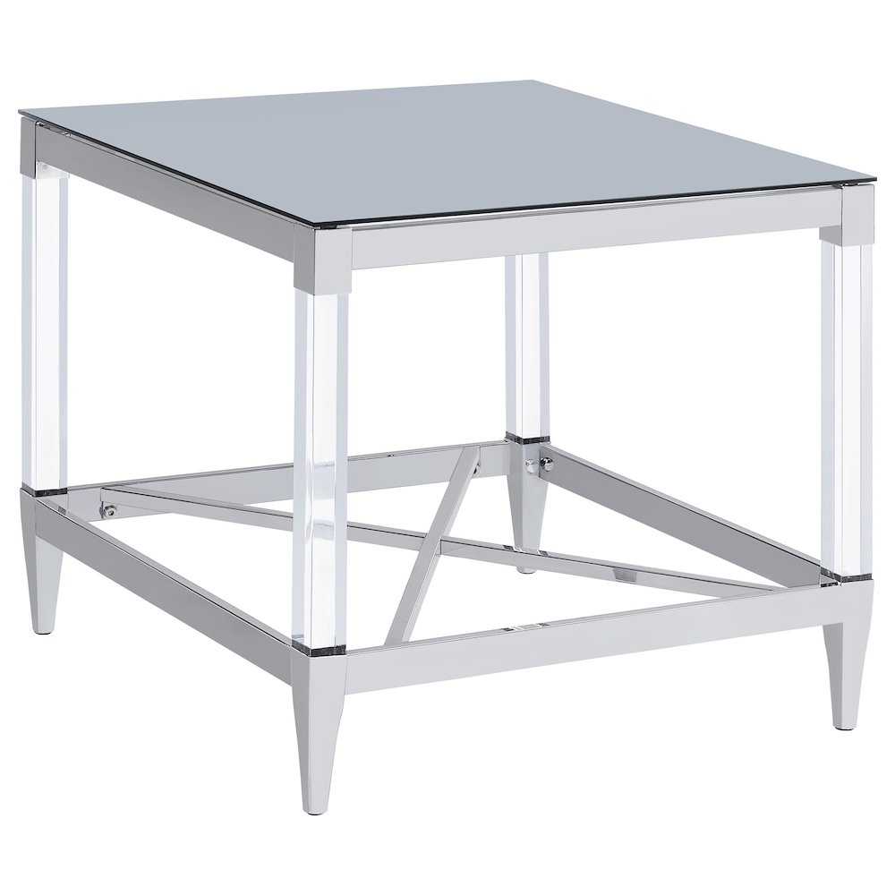 Lindley 3-piece Square Coffee and End Table Set Chrome. Picture 4