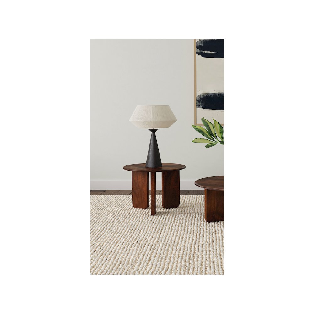 Dale Round Solid Mango Wood Side End Table Brown. Picture 5