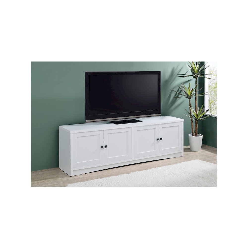 Laughlin 4-door Engineered Wood 78-inch TV Stand White. Picture 13