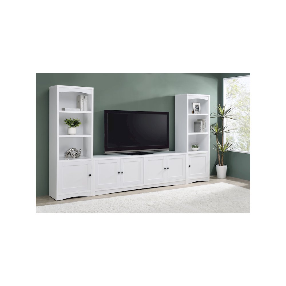 Laughlin 3-piece Entertainment Center TV Stand White. Picture 13